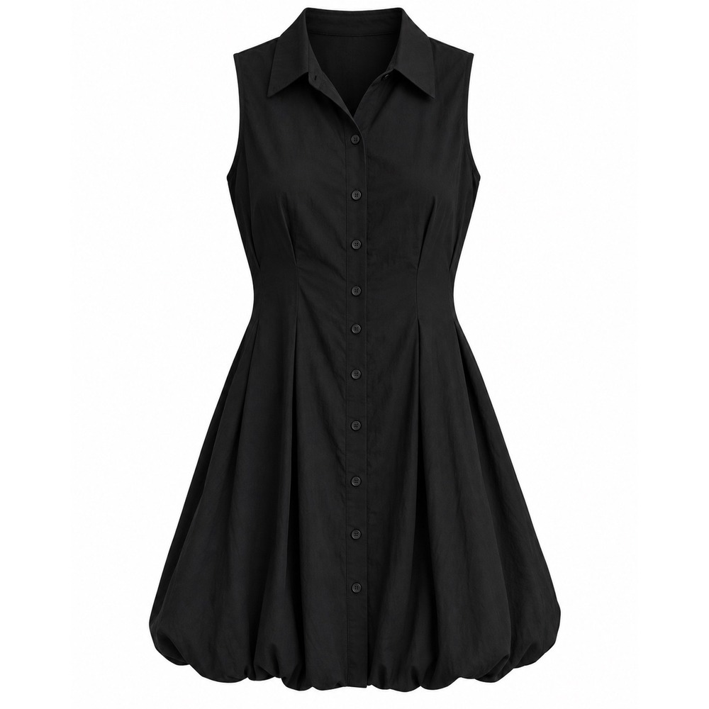 Nine West NWT Bubble Hem Shirt Dress XXL Black Sleeveless MSRP $50